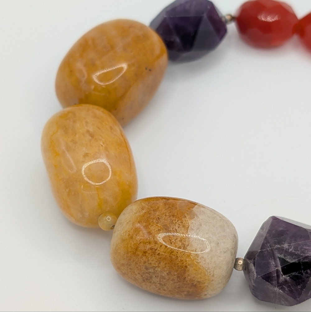 Barse Mixed Gemstone Chunky Statement Necklace - image 4